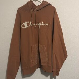 CHAMPION HOODIE in CORDUROY BURNT ORANGE